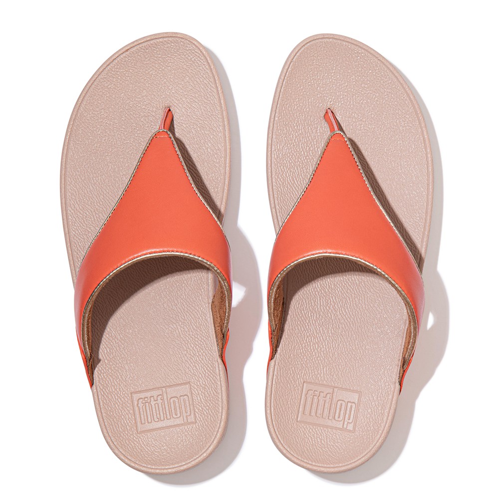 Fitflop Womens Sandals - Lulu Pop-binding Leather - Coral Pink - 572-FCIMXY